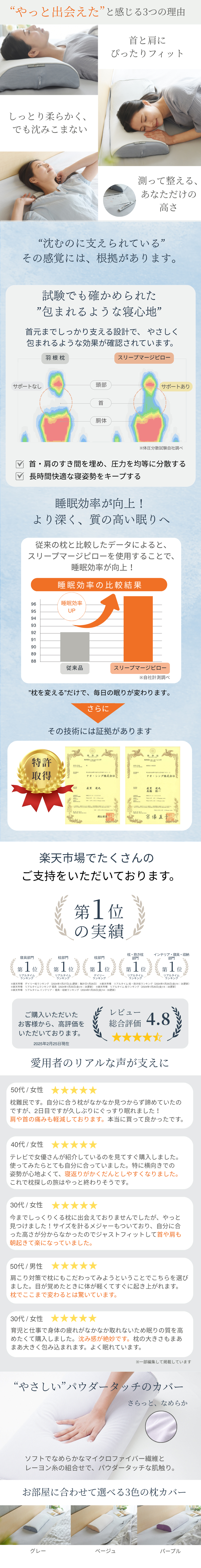 楽天ランキング1位！楽天市場の商品レビュー4.8の高評価、返品保証付き